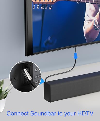 BlueRigger Optical Audio Toslink Cable - 25FT (90 Degrees Optical Cable for Soundbar, 360 Degree Rotatable Right Angle, S/PDIF Digital Toslink) - Fiber Optic Compatible with HDTV, Game Console, DVR - size: 25FT, style: 90° Toslink