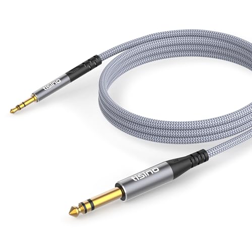 Tisino 1/8 to 1/4 Stereo Cable, 3.5mm to 1/4 Adapter Aux Cord, 10 FT | 3.5mm to 1/4" TRS Aux Cord for Guitar, Keyboard, Laptop, Speaker, Amp, Gold-Plated Shielded Stereo Cable - size: 3m/10ft