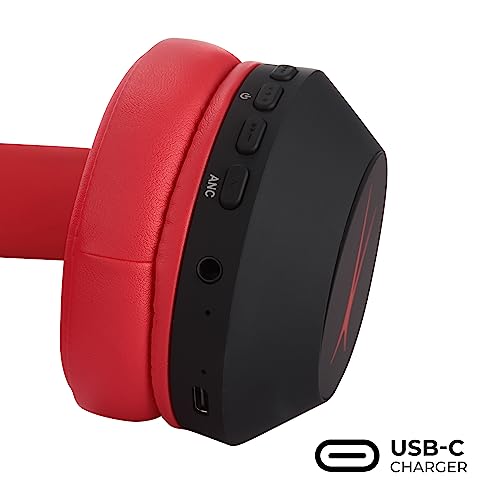 Altec Lansing - Kids Bluetooth Headphones, Wireless Over Ear - color: Blackout Classic Red
