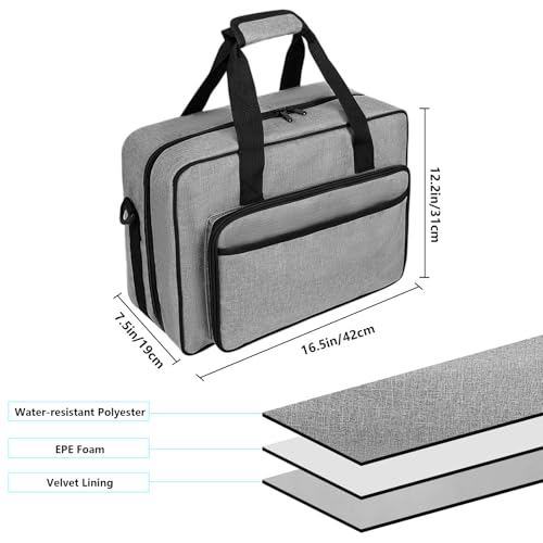 Audio Mixer Case 0.4 Inch Padded DJ Mixer Bag Travel Padded Case for Audio Mixers, DJ Controllers & Equipment Compatible with RODECaster Pro,RODECaster Pro II,TC-Helicon GoXLR-Grey - color: Mixer Bag(Grey)