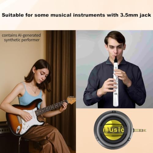 Mini Portable Plug-in Speaker, 3.5mm AUX Audio Jack Sound Amplifier, Loud Volume Booster for Phone Calls, Tablet, MP3, Musical Instruments, Pocket Size Design, No Bluetooth, No Cable Needed