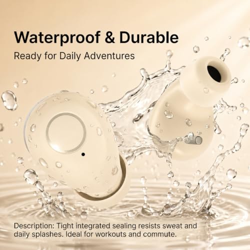 Smallest Invisible Earbuds Wireless Bluetooth, Low Profile Micro Tiny Discreet Hidden Earbuds for Work,Mini Small Headphones, Invisible Sleep Wireless Earphone for Small Earbuds (Khaki) - color: skin tone