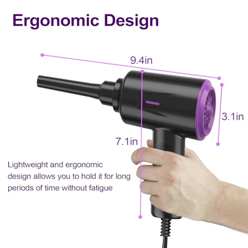 Air Duster - Compressed Air - 5.74 oz High Power Cleaning for Computer - PC - 2 Gear Air Blower (Black Purple) - color: Black Purple