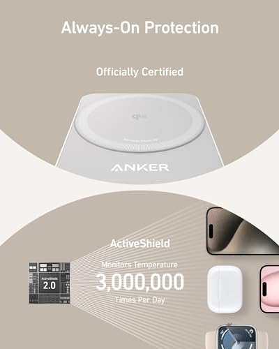 Anker MagGo 3-in-1 MagSafe-Compatible Qi2 15W Foldable Charging Station | Qi2-Certified Wireless Charging Stand for iPhone 17 - 12 Series, AirPods, Apple Watch Ultra(Non-Battery, Adapter Included) - color: White