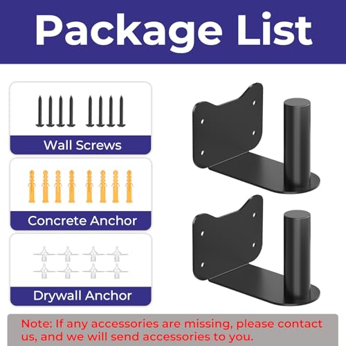 Pack of 2 Speaker Wall Mount for Bose S1 Pro Plus / S1 Pro, Wall Mount Speaker Bracket for Bose Speakers Mounting Bracket, Black