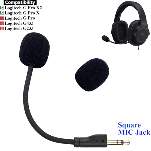 G Pro X Mic Boom, Replacement Aux 3.5mm Game Mic Detachable Microphone Boom for Logitech G Pro X 2 X2 7.1 Wired Wireless Headphones Game Headsets (Do Not Fit G Pro)