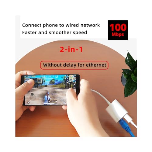 CY Type C USB-C to 100Mbps Networking RJ45 with PD Power Charge Adapter Compatible with Laptop Tablet Phone - style: LAN+PD