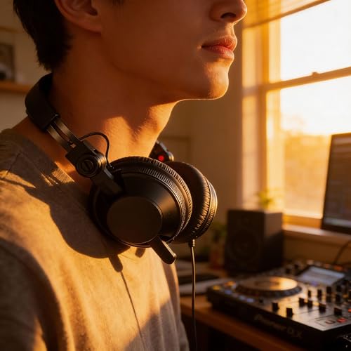 Pioneer DJ HDJ-CX Professional On-Ear DJ Headphones - Black Bundle with Case, Stand, and Austin Bazaar Polishing Cloth - color: HDJ-CX, style: Black