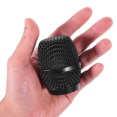 2pcs Microphone Ball Head: Mesh Grill Replacement Head Mic Replacement Parts Compatible with ER-33 E-9 00U-6 Inner Diameter 35mm/1.38 inch Black