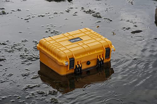 MEIJIA All Weather IP67 Waterproof Hard Camera Case,Hard Protective Case,Hard Case with Customizable Foam,Fit Use of Drones,Camera,Equipments,Pistols(Yellow,15.98x12.99x6.85inches) - color: Yellow, size: 15.98x12.99x6.85inches