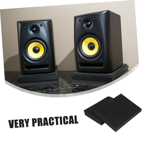 Sosoport 2Pcs Speaker Isolation Pads High Density Cushions for Improved Sound Clarity Durable Vibration Absorption Mat for Studio Monitors and Loudspeakers for