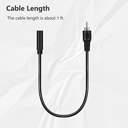 2 Pack 3.5mm 1/8" TS Mono Female to RCA Male Plug Jack Adapter Connector Converter Cable Cord for Speaker Subwoofer Audio Video Receiver