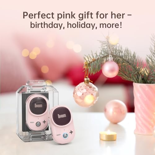 Divoom Itour-S Wearable Bluetooth Speaker, IP67 Clip-On, 10H Playtime, Pink | Waterproof, Dustproof, Travel, Work, Golf, Gift Idea & Outdoor Audio - color: pink