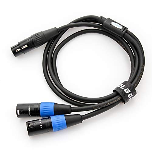 JOLGOO XLR Splitter - Female to Dual Male Y Cable, 5 Feet - size: 5 Feet, style: XLR Female to Dual XLR Male