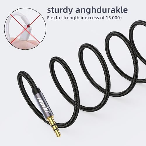 AUX Cable,3.5mm Audio AUX Cord for Car,Braided 3.5mm Male to Male Stereo Cable, Compatible with:Headphones, Phones, iPod,Car Audio,MP3 and More (20FT) - size: 20 ft