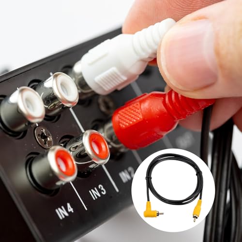 MECCANIXITY RCA Cable, 1RCA Male Bend to 1RCA Male 5ft Audio Video Speaker Cable for Subwoofer Amplifier Home Theater DVD TV - size: 5ft, style: 1RCA Male Bend to 1RCA Male