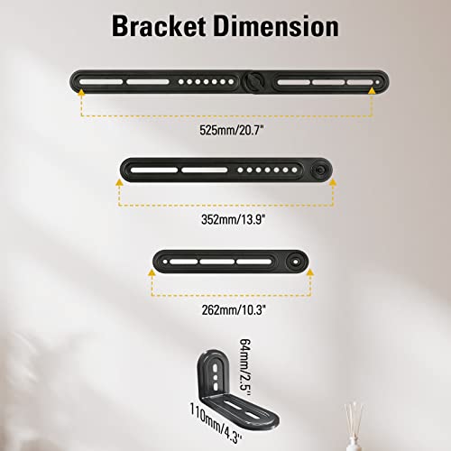 Mounting Dream Soundbar Mount Bracket Fits Most of Soundbars up to 15 Lbs | Sound bar Mount for Mounting Above or Under TV, with Detachable Long Extension Plates, MD5420 - size: Soundbar Mount Up to 15 lbs