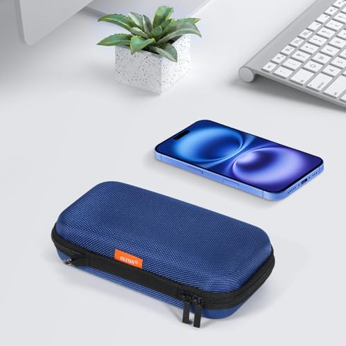 Small Carrying Bag for GPS Hard Drive, Portable EVA Protection Case | Mesh Inner Pocket, Universal Travel Pouch for External Battery, Cell Phone, USB Charging Cable, Zipper - color: Blue