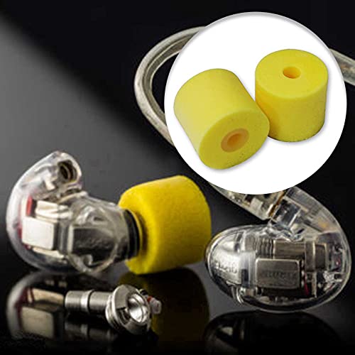 Earbuds Eartips for Shure SSE110 SE112 SE115 SE210 SE215 SE310 SE315 SE420 SE425 SE530 SE535 SE846 E3C E4C E5C i3C in-Ear Earphones Headsets Replacement Yellow Memory Foam Ear Tips Buds 8PCS