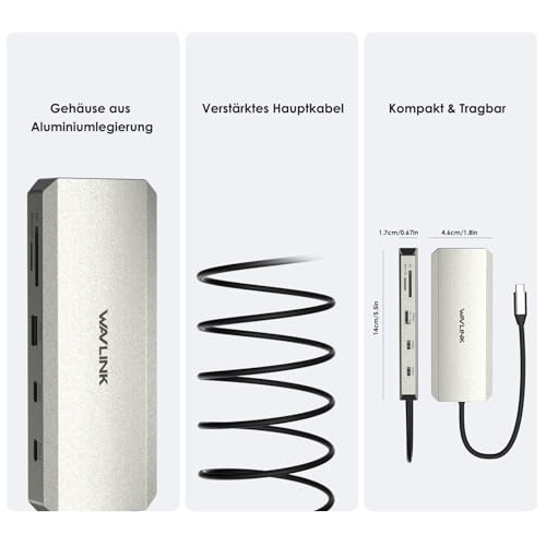 WAVLINK Laptop Docking Station, WAVLINK Docking Station Dual HDMI | Dual 4K@60Hz, 100W PD in,3×USB-A 5Gb, Gigabit Ethernet,SD/TF, Compatible with Dell/HP/Lenovo, Windows Only
