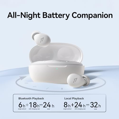 1MORE Noise Cancelling Earbuds for Sleep, Mini Sleep Headphones | Comfortable Noise Blocking Sleep Earbuds for Side Sleepers, Built-in White Noise, 5 Auto-Off Timers,for Night