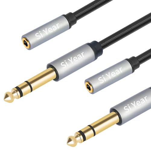 1/4" to 3.5mm Headphone Extension Cable,5FT- 6.35mm Quarter inch Male to 1/8 inch Female Stereo Jack Audio Adapter for Amplifiers, Speaker, Guitar Amp,Home Theater, Mixing Console (1.5m-2PACK) - size: 6.35M-3.5F-2PACK