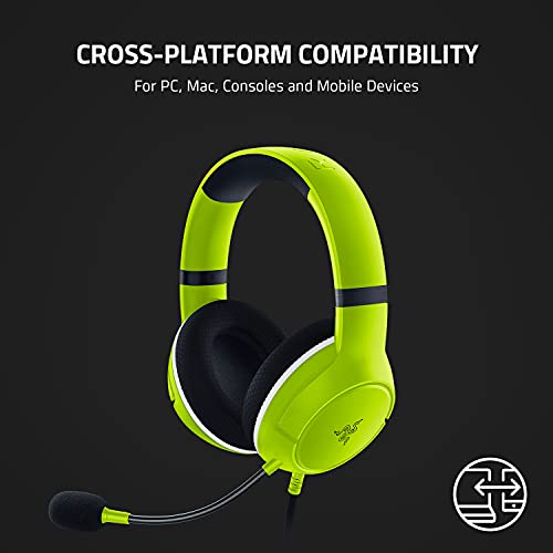 Razer Kaira X Wired Headset for Xbox Series X|S, Xbox One, PC, Mac & Mobile Devices: Triforce 50mm Drivers - HyperClear Cardioid Mic - Memory Foam Ear Cushions - On-Headset Controls - Electric Volt - color: Lime
