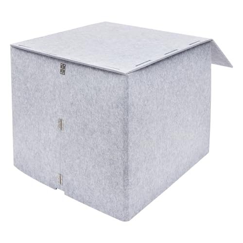 Desktop Soundproof Cover, 80x80cm Portable Vocal Isolation Booth with Acoustic Foam, Microphone Isolation Booth Cube, Noise Reducing Shield for Microphone, Streaming, and Office Privacy (Gray) - color: Gray