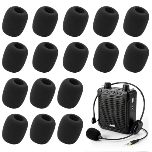 16Pcs Microphone Covers, Black Noise-Prevent Microphones Windscreen
