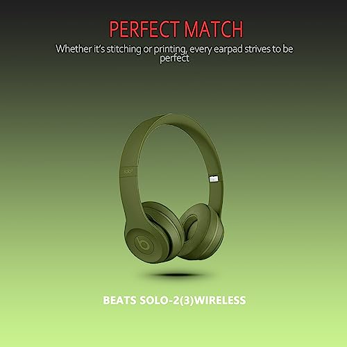 Krone Kalpasmos Earpad Replacement for Beats Solo 2 & 3 Wireless/Wired Headphone, Ear Cushion Premium Protein Leather Memory Foam with Kits, Superb Comfortable Easy to Install – Hunter Green - color: Hunter Green