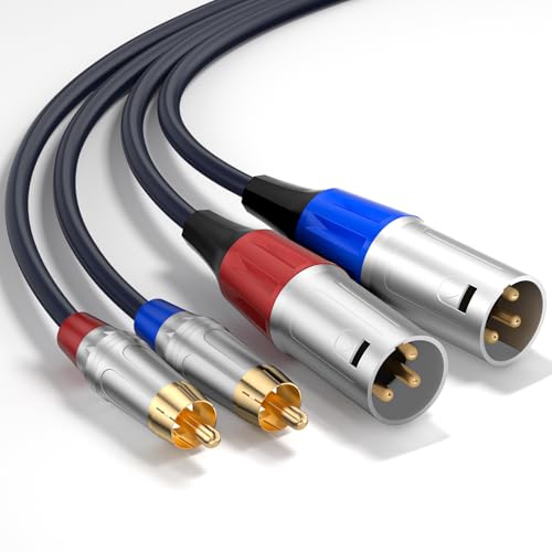 Tisino RCA to XLR Cable, 2 RCA to 2 XLR Male HiFi Cord,4N OFC, 6.6FT/2m - size: 2m