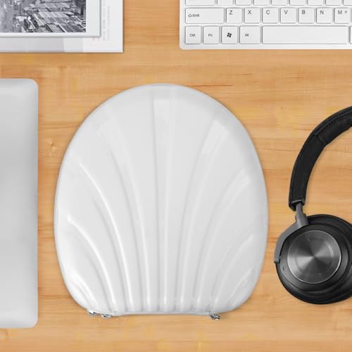 Geekria PRO Rugged Headphones Case Compatible with B&O Beoplay H95, H9 3rd Gen, H9i, H8, H7, Hard Shell, Durable, Multi-Layer Protection Travel Carrying Bag (Seashell, White) - color: White
