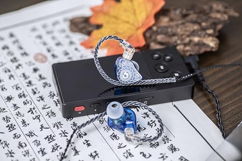 Linsoul TANGZU Wan’er S.G HiFi 10mm Dynamic Driver PET Diaphragm in-Ear Earphone with Ergonomic Shape, Detachable Recessed 2Pin OFC Braided Cable for Audiophile Musician DJ Stage(Blue, with Mic)