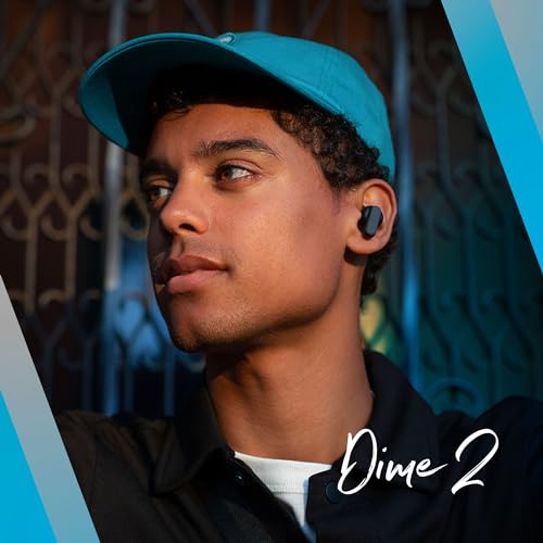 Skullcandy Dime 2 Wireless In-Ear Bluetooth Earbuds - Light Grey/Blue | Bluetooth, Noise Isolating Fit, 12 Hours Battery, Microphone for iPhone Android, Easy Carry with Integrated Lanyard - color: Light Grey/Blue, size: One