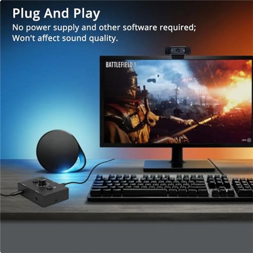 CHICHIYANG Plug and Play 3.5mm Audio Switch Switcher 1x2/2x1 Bi-Directional Switcher with Cable, High Performance