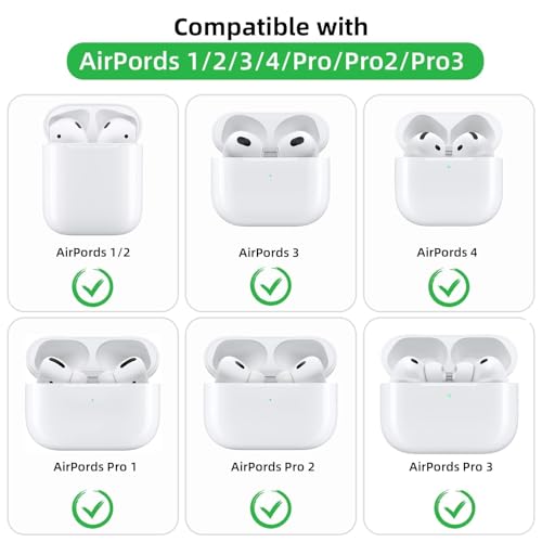 5 Pack Earbud Case Storage Bag with Carabiner, Rectangle - color: A4-Rectangle-green+blue+red+orange+purple