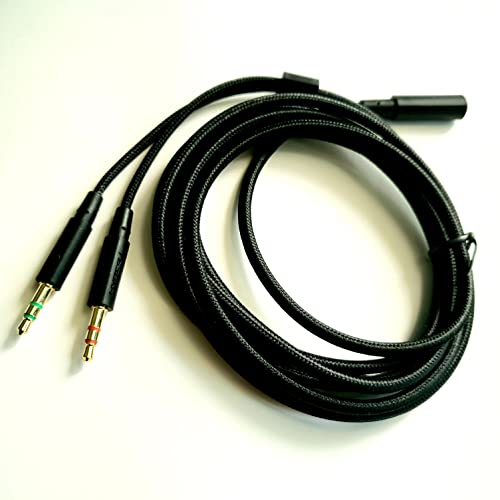 LZYDD Headset Y Splitter Audio Cable Separate Microphone Splitter PC Headphone Adapter Cord Compatible with Cloud II/Cloud Alpha/Cloud Flight/Cloud Silver/Cloud Flight/HyperX CloudX Series Headphone