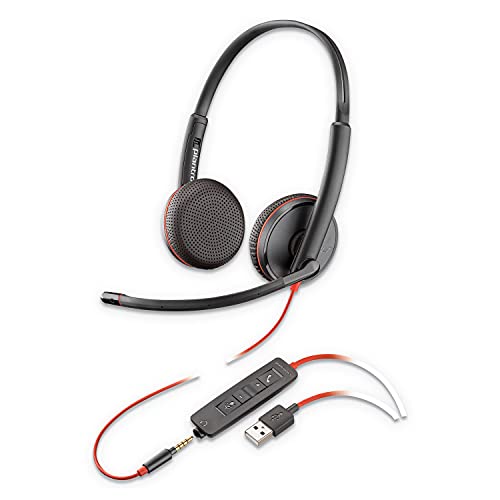 Plantronics Blackwire 3225 USB-A Headset, On-Ear Mono Headset, Wired - style: 2018 Version (USB-A Only)