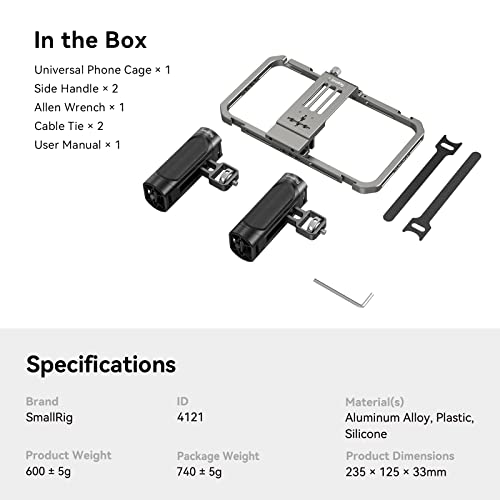 SmallRig Universal Phone Cage, Smartphone Video Rig Kit with Handles, Handheld Filmmaking Vlogging Case Stabilizer for Videomaker, for iPhone 17/16/15 for Samsung for Pixel and Other Android Phones - style: Cage w/ Dual Handles