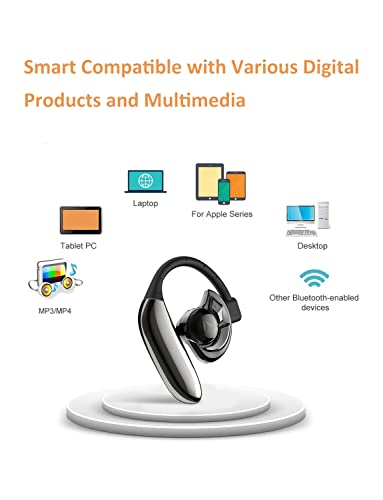 Bluetooth Headset,Wireless Bluetooth Earpiece 28 Hrs Talking Time Built-in Microphone for iOS/Android Cell Phones,Touch Control Version NOT Button Press Down