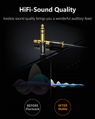 ANDTOBO 1/4''(6.35mm) Male to 1/8'' (3.5mm) Female Stereo Audio Jack Pure Copper Adapter for Headphone, Amp, 3 Pack-Black - color: 1/4 Male to 3.5mm Female -3PACK