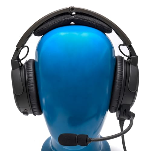 Replacement Ear Pads Upgrade Headband Cushion Pad Compatible with Bose A20 Aviation Headset, Protein Leather, Noise Isolation Memory Foam, Including Foam Filter Inserts, 3 Mic Covers