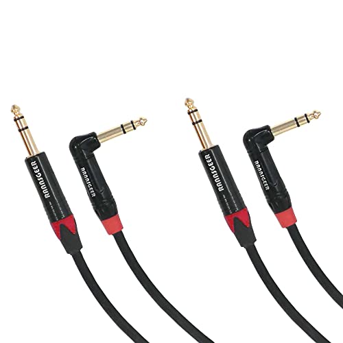 1/4 Inch TRS to 1/4 Inch TRS Right Angle Patch Cable, 6 Ft