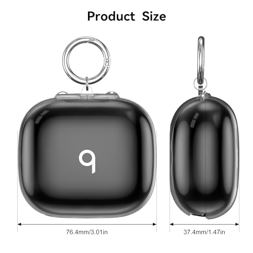 TPU Case for Beats Powerbeats Pro 2 2025 with Keychain,1 Pack - color: Transparent Black