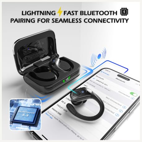 Groove Wireless Bluetooth Earbuds with Charging Case | Wireless Sports Earbuds | Running Ear Phones | Black Electronics - color: Black