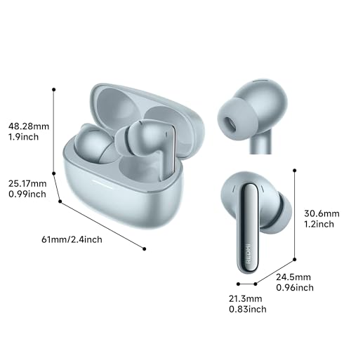 XIAOMI REDMI Buds 8 Pro-us (Blue) True Wireless Earbuds, 55dB Ultra-Wide ANC, Hi-Res Audio Wireless, Dolby Audio, 33H Playback, IP54 Water Resistant - color: Blue