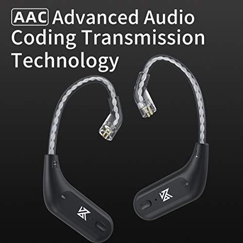 KZ AZ09 Bluetooth 5.2 IPV5 Waterproof Noise Reduction Bluetooth Module Upgrade Cable Ear Hook for ZSX/ZSN/ZSNPRO/ZSNProX/ZS10PRO/AS12/AS16/ZAX/ZAS/DQ6(C pin) - color: AZ09-C,Black