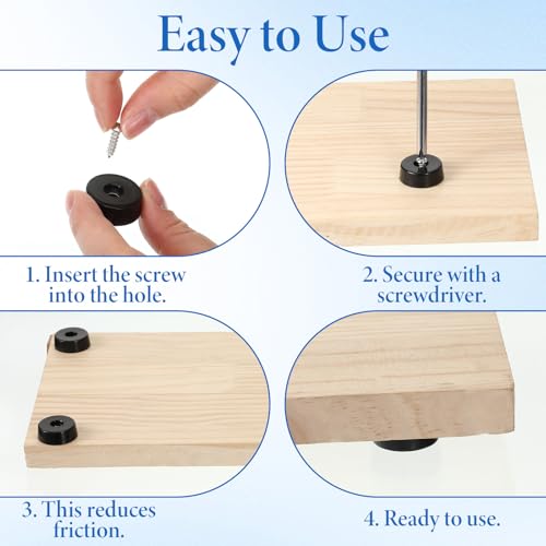 8Pcs Heavy-Duty Rubber Feet for Subwoofer Speaker Isolation Pads with Stainless Steel Screws Non Slip Rubber Bumper Foot for Guitar Amps, Furniture, Turntables, Cutting Boards, Cabinets