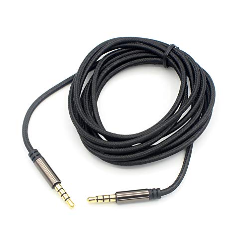 3.5mm Male to Male Cable, Super Soft Nylon Braided Stereo Auxiliary Cable for Headphones, Smartphone, Tablets, Headset, PC, Laptop (TRRS 10 feet) - size: 10 feet