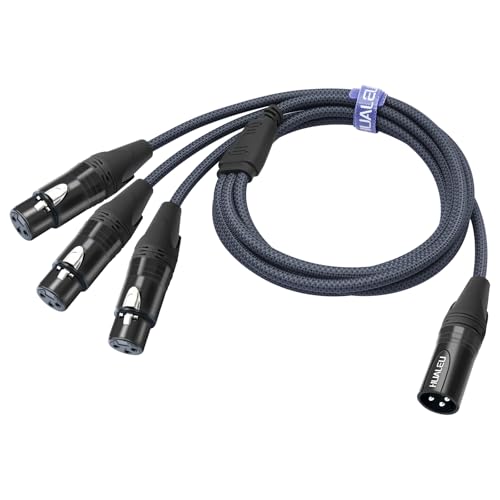 5FT 3Pin XLR 1 Male to 3 Female Y Splitter Cable,3 Way XLR Splitter Balance 1 Male to 3 Female Audio Cable for Mixer, Microphone,3 Microphones are Connected to one Input - size: 5Feet, style: XLR 1 M To 3 F